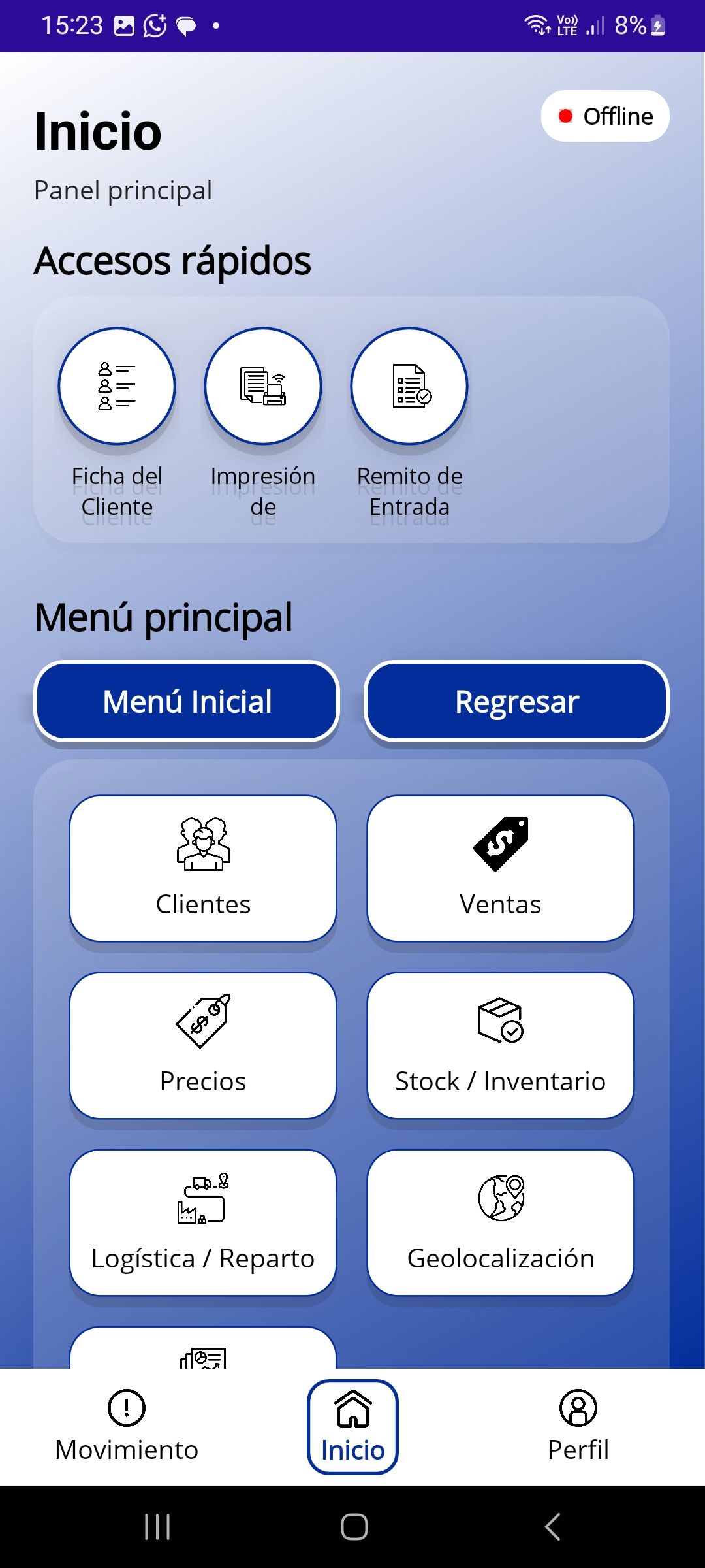 AiconGO - Pantalla de Movimientos